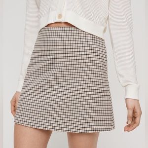ARITZIA Wilfred Renee Mini Skirt A-line Houndstooth